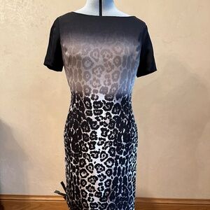 St John dress, animal print, size 6